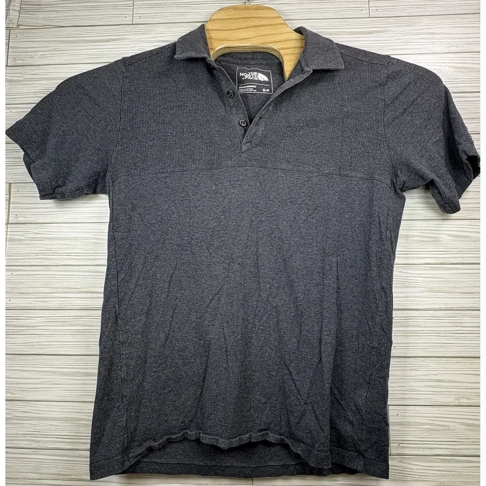 The North Face Men's Golf Polo Shirt Sz Sm Gray Waffle Breathable‎ Top Cotton